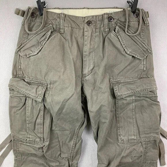 Gap Mens Pants 30 Gray Cargo Paratrooper Straight Leg Army Military Retro 30x32 - Picture 2 of 12